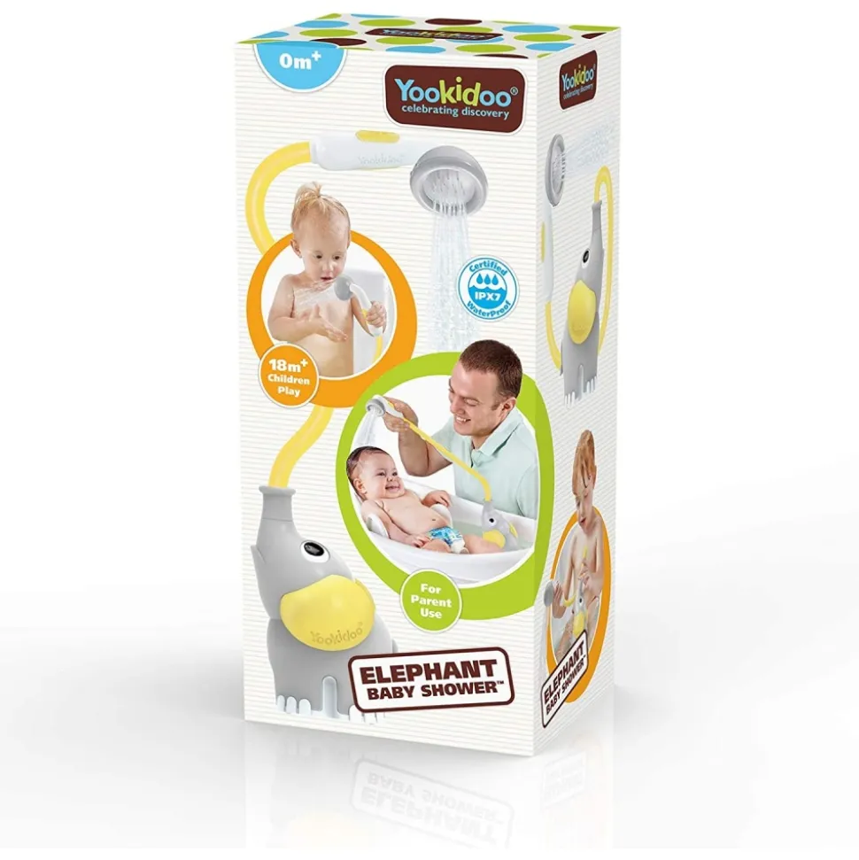 Jouet de bain bébé douchette éléphant jaune