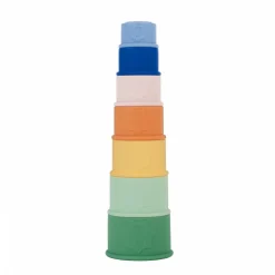 Jouet de bain bébé tasses empilables en silicone