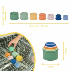 Jouet de bain bébé tasses empilables en silicone