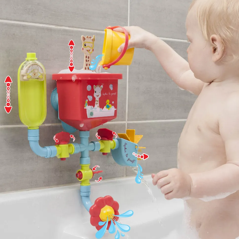 Jouet de bain bébé tuyaux folies sophie la girafe