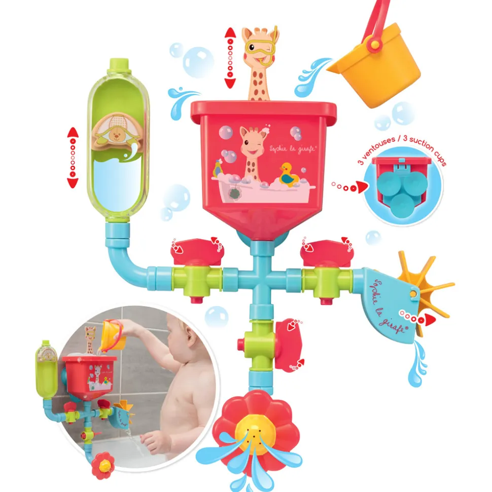 Jouet de bain bébé tuyaux folies sophie la girafe