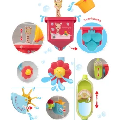 Jouet de bain bébé tuyaux folies sophie la girafe
