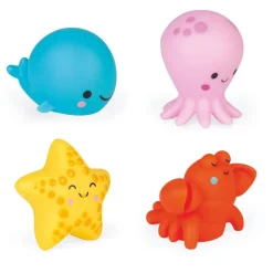 Jouet de bain gicleur lot de 4 animaux de la mer