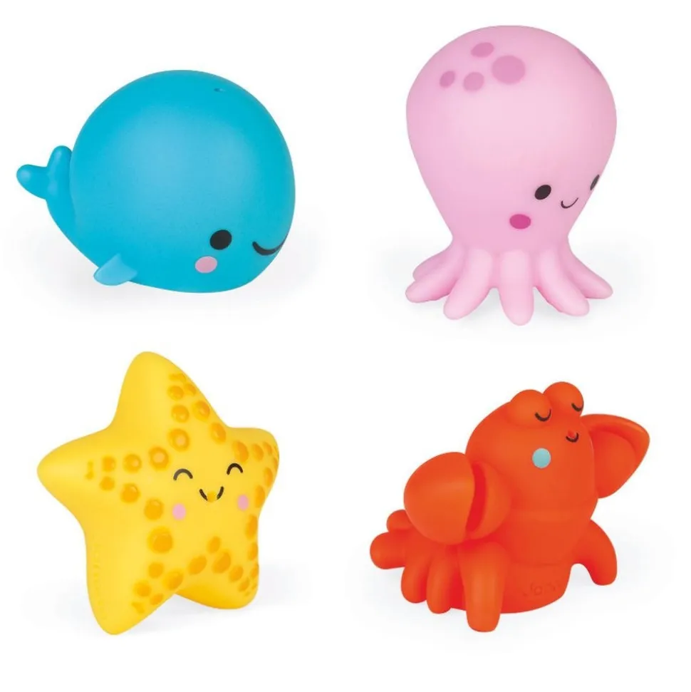 Jouet de bain gicleur lot de 4 animaux de la mer