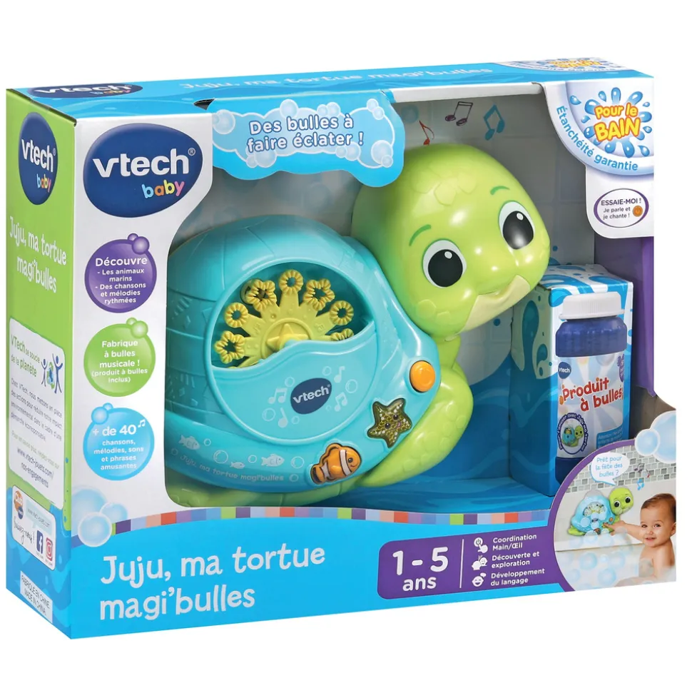 Jouet de bain juju ma tortue magi bulles