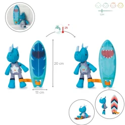 Jouet de bain marius le surfeur magique