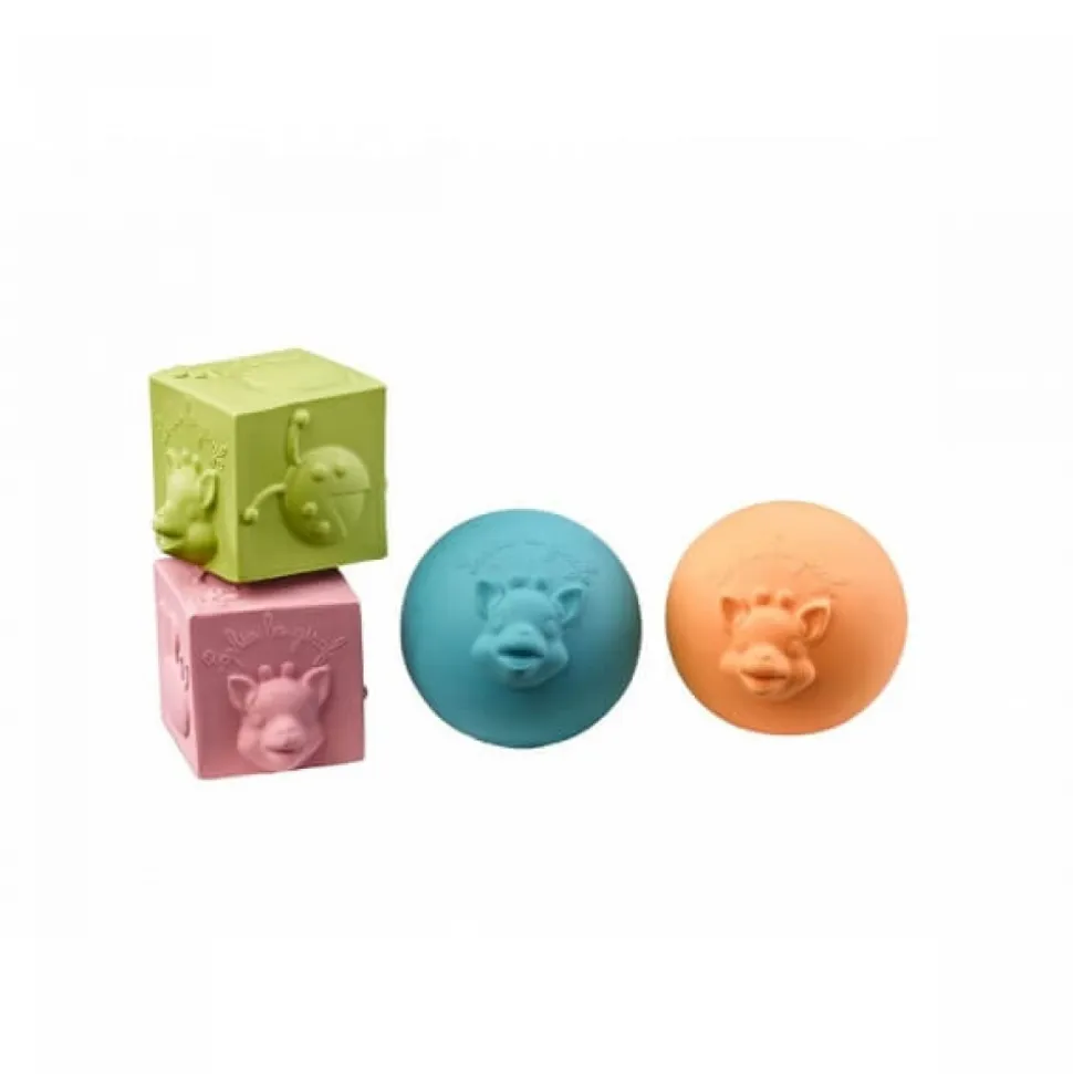 Jouet d'éveil bébé 2 cubes et 2 balles so'pure sophie la girafe