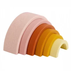 Jouet à empiler arc en ciel rose