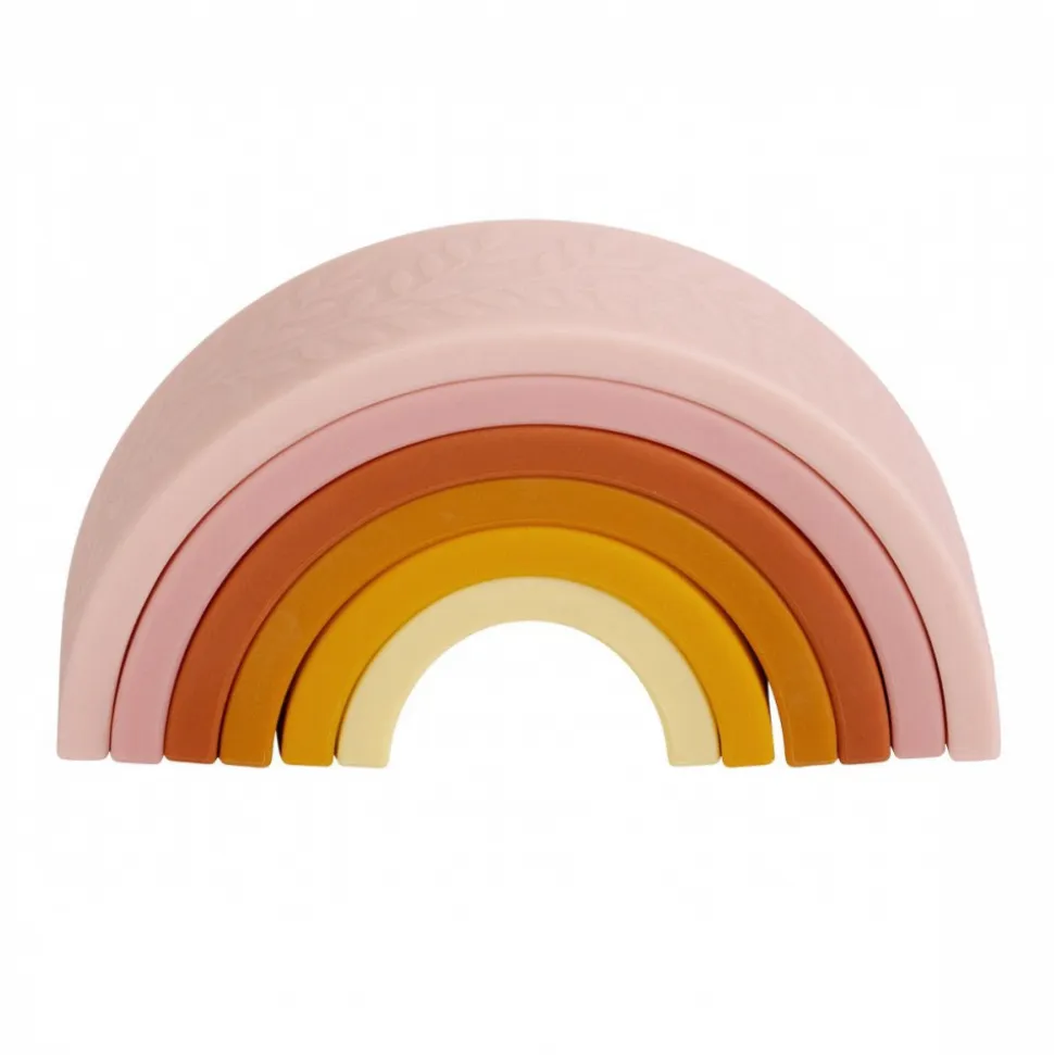 Jouet à empiler arc en ciel rose