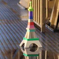 Jouet en bois à empiler tour eiffel