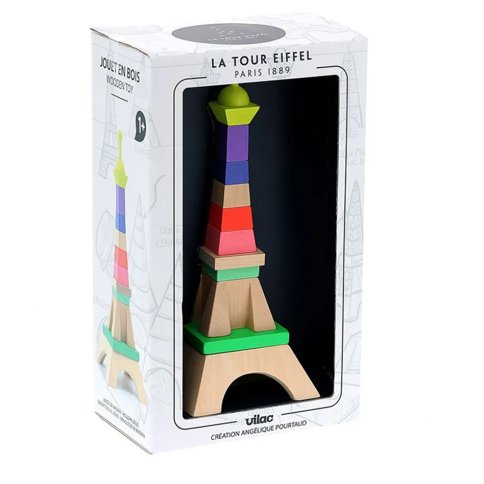 Jouet en bois à empiler tour eiffel