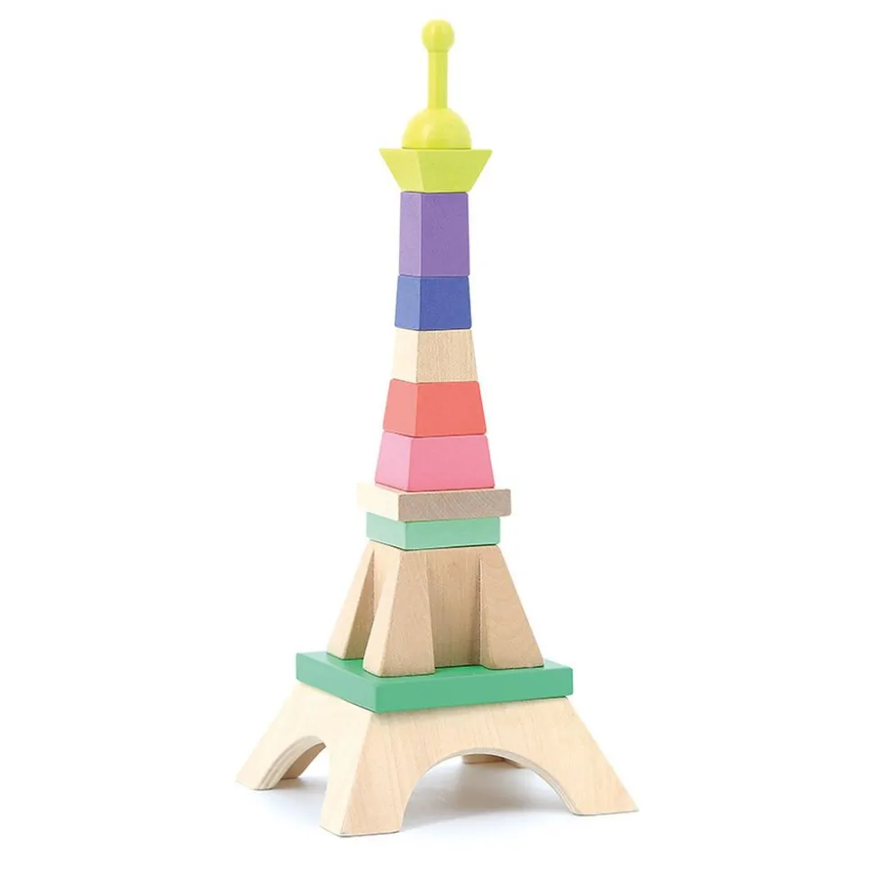 Jouet en bois à empiler tour eiffel