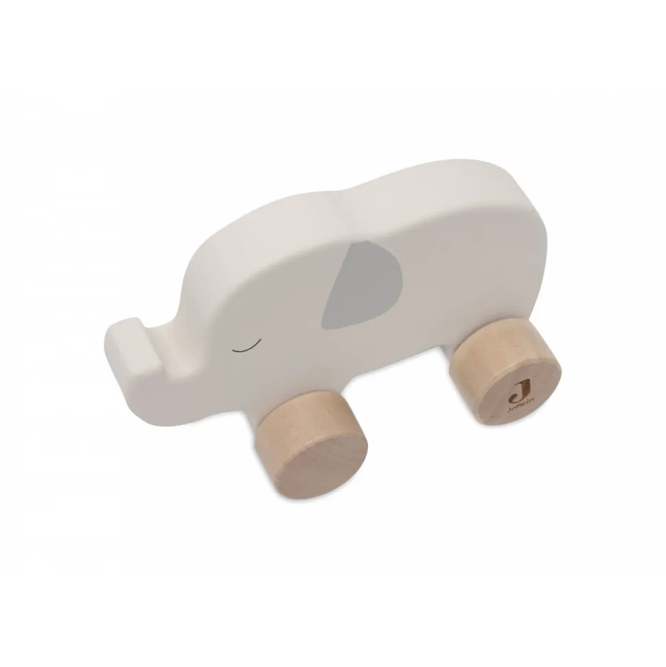 Jouet en bois à roulettes éléphant