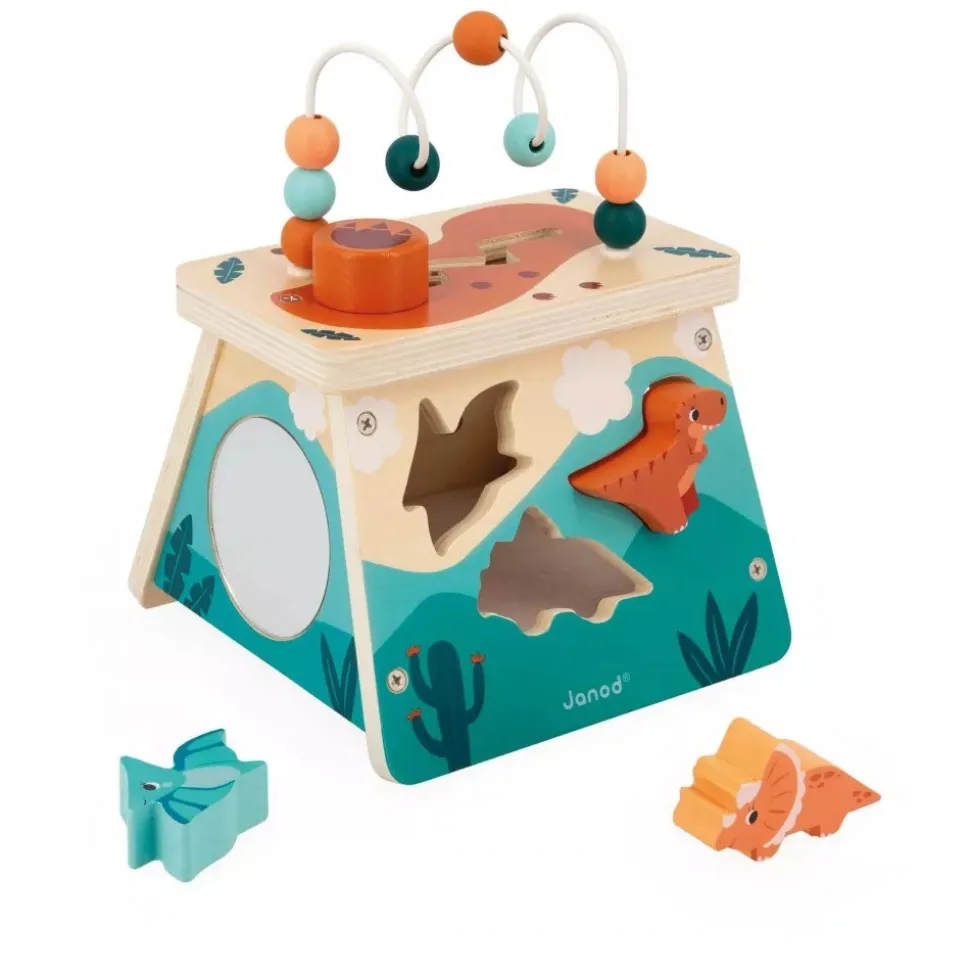 Jouet en bois volcan multi-activités dino