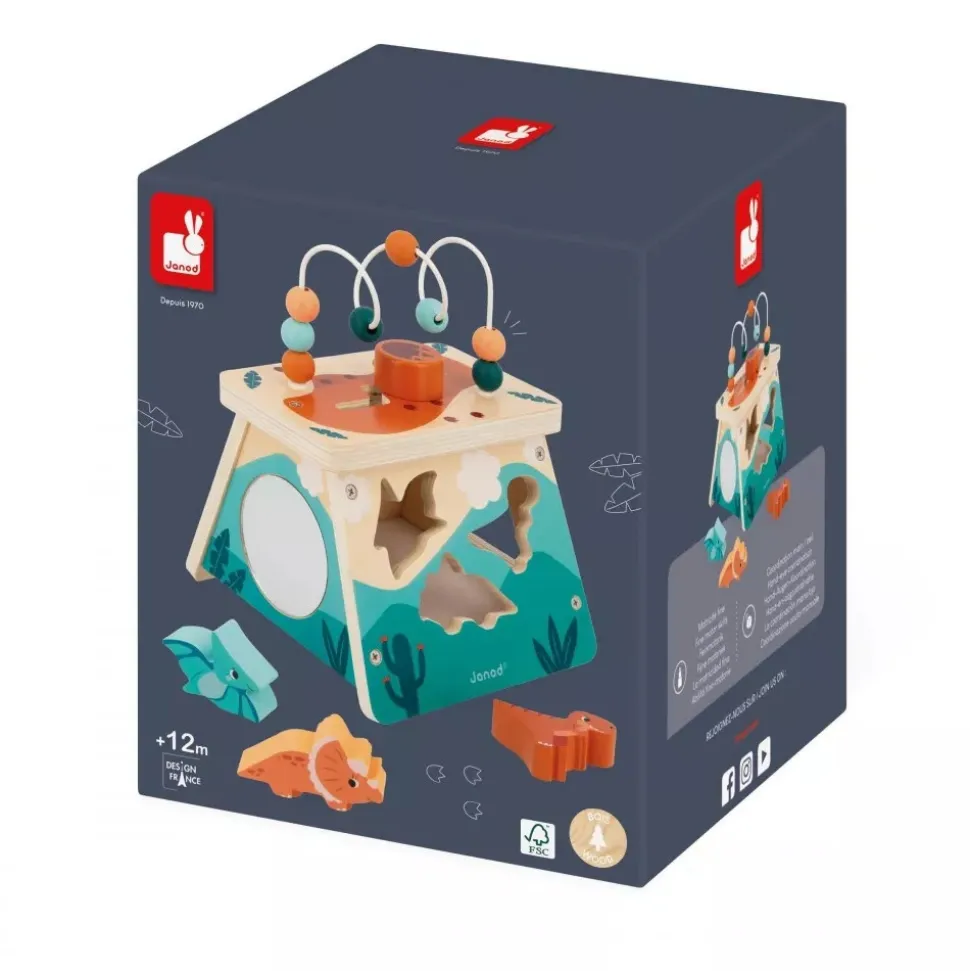 Jouet en bois volcan multi-activités dino