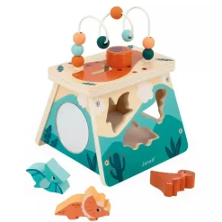 Jouet en bois volcan multi-activités dino