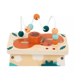 Jouet en bois volcan multi-activités dino