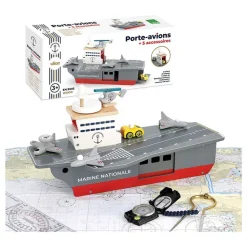 Jouet pour enfant porte-avions avec accessoires - marine nationale
