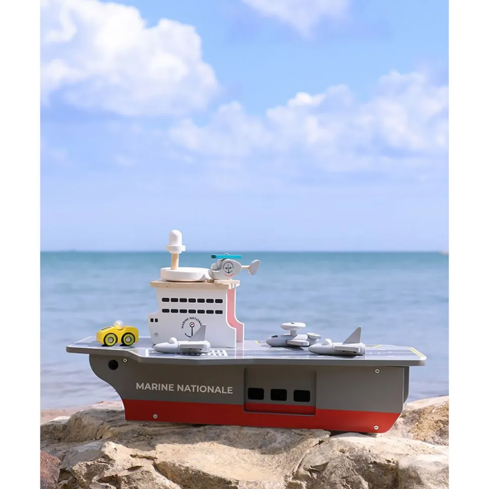 Jouet pour enfant porte-avions avec accessoires - marine nationale