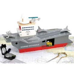 Jouet pour enfant porte-avions avec accessoires - marine nationale