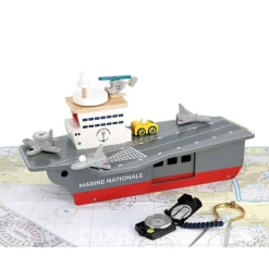 Jouet pour enfant porte-avions avec accessoires - marine nationale