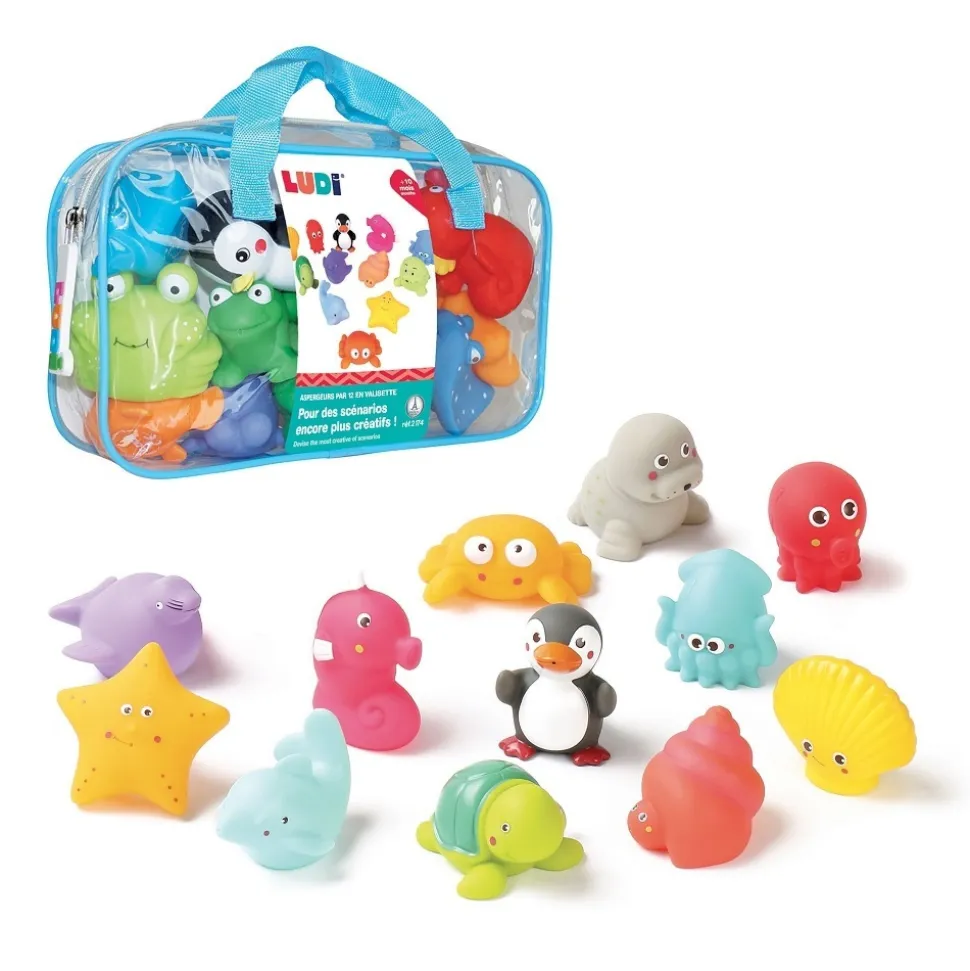 Jouets de bain aspergeurs 12 animaux de la mer