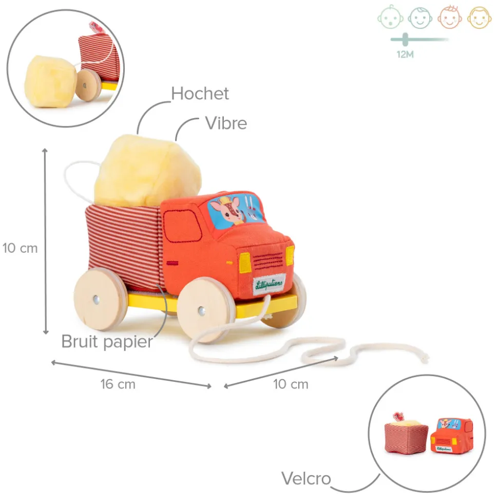Jouet à tirer camion benne
