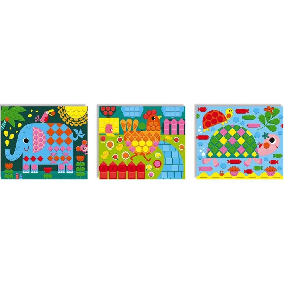 Kit créatif mosaïques 3 tableaux animaux