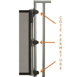 Kit d'installation rampe côté fermeture kiddy guard blanc