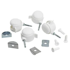 Kit 4 roulettes blanches pour lit 70x140 seaside