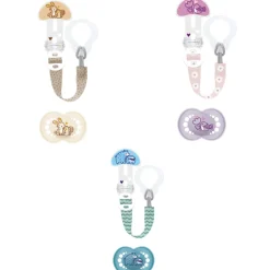 Kit sucette et attache-sucette 18+ mois coloris aléatoire