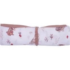 Lange en double gaze de coton gaufré clairière / mocha
