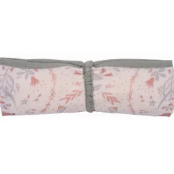 Lange en double gaze de coton gaufré imprimé jardin enchanté / vert de gris