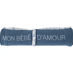 Lange gaze de coton pierre bleue / imprimé forêt