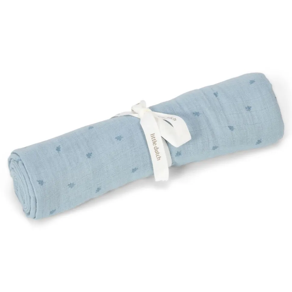 Lange xl en gaze de coton - pure denim blue