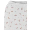 Legging maille beige fleurs 9 mois