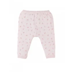 Legging maille rose fleurs 6 mois