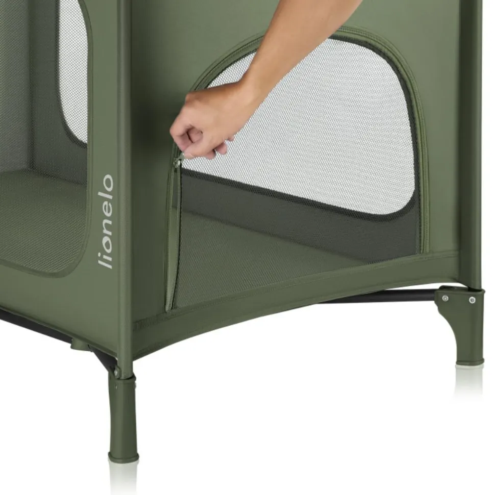 Le lit bébé lionelo jasmin easy fold green olive