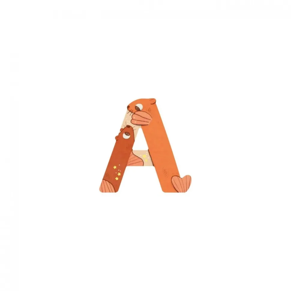 Lettre bois - a orange