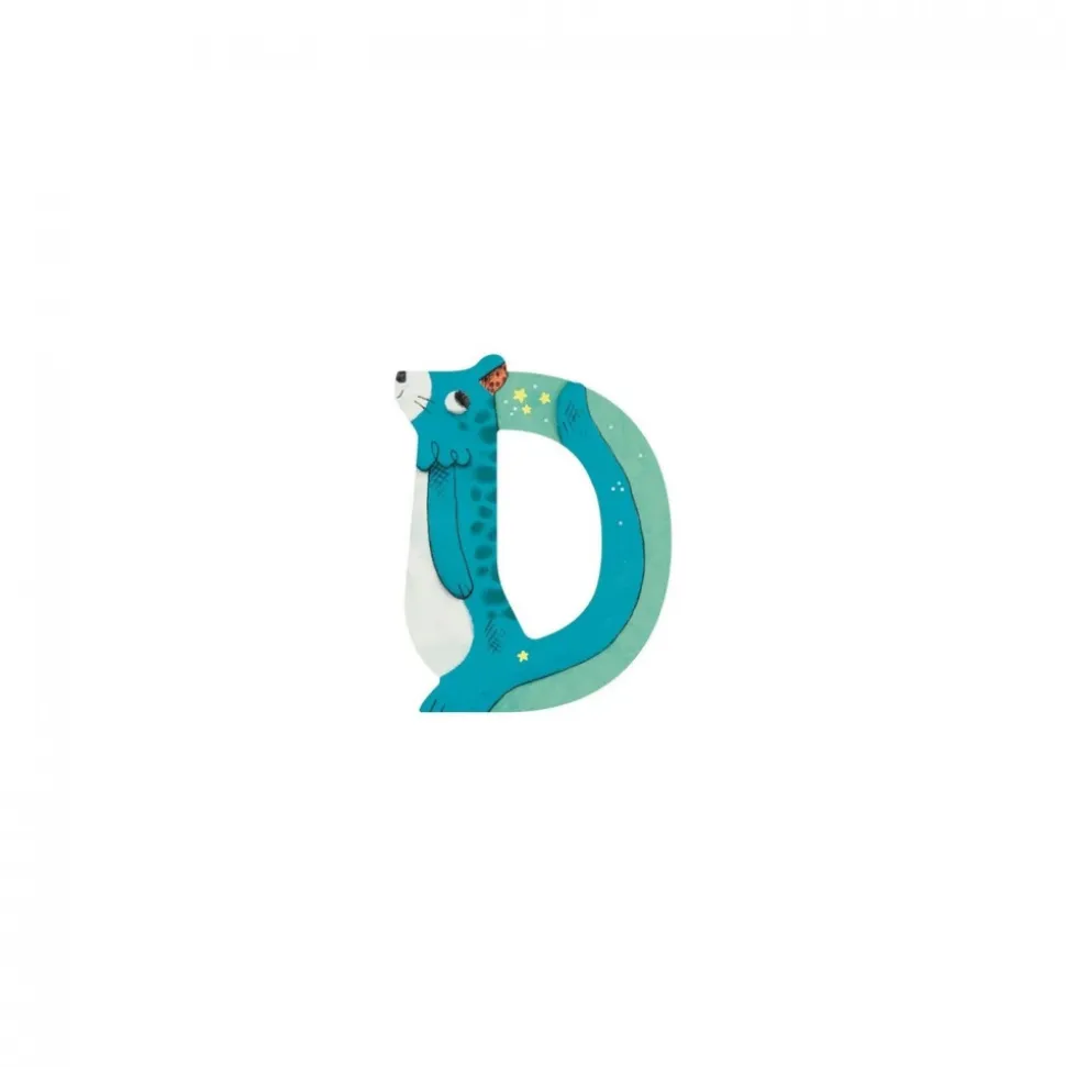 Lettre bois - d bleu