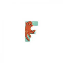 Lettre bois - f bleu