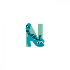 Lettre bois - n bleu