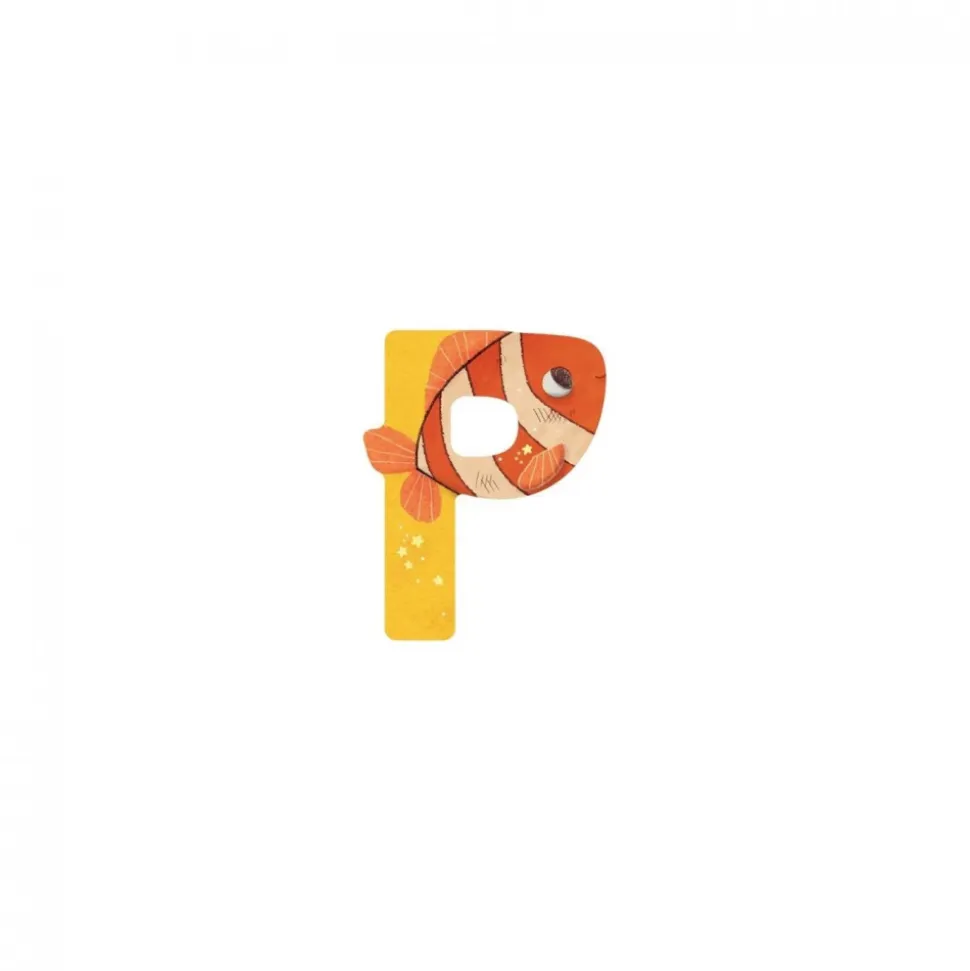 Lettre bois - p jaune