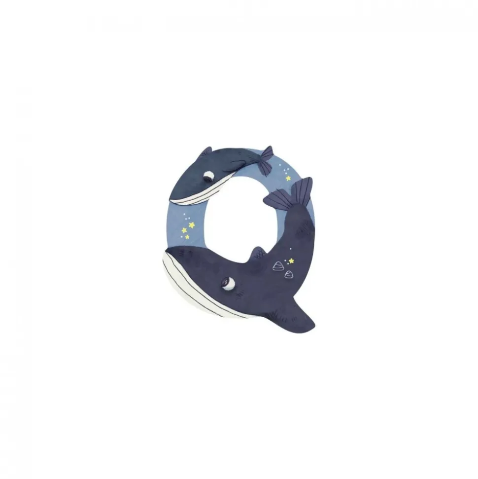 Lettre bois - q bleu