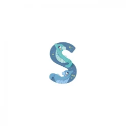 Lettre bois - s bleu