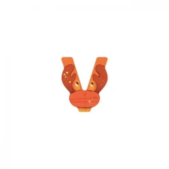 Lettre bois - v orange