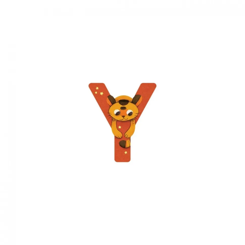 Lettre bois - y orange