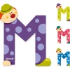 Lettre de l'alphabet clown m