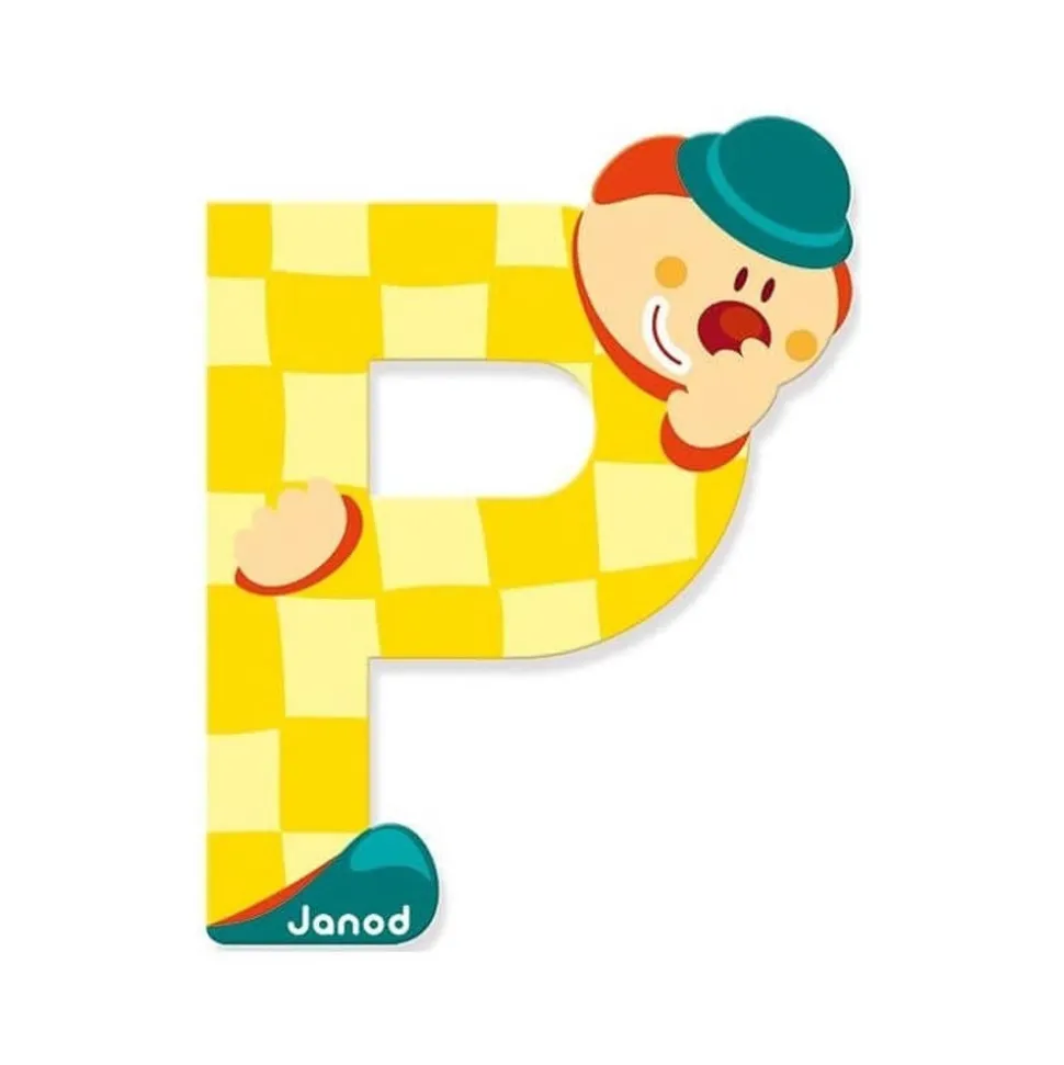 Lettre de l'alphabet clown p