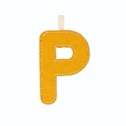 Lettre en tissu phosphorescente jaune p